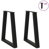 NNEVL Dining Table Legs V-Shape 2 pcs Black 60x(72-73) cm Steel