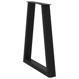 NNEVL Dining Table Legs V-Shape 2 pcs Black 60x(72-73) cm Steel