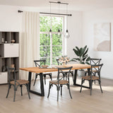 NNEVL Dining Table Legs V-Shape 2 pcs Black 70x(72-73.3) cm Steel