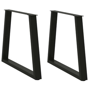 NNEVL Dining Table Legs V-Shape 2 pcs Black 80x(72-73.3) cm Steel