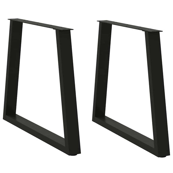 NNEVL Dining Table Legs V-Shape 2 pcs Black 80x(72-73.3) cm Steel