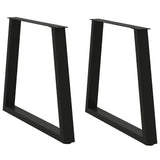NNEVL Dining Table Legs V-Shape 2 pcs Black 80x(72-73.3) cm Steel