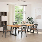 NNEVL Dining Table Legs V-Shape 2 pcs Black 80x(72-73.3) cm Steel