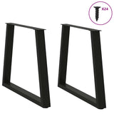 NNEVL Dining Table Legs V-Shape 2 pcs Black 80x(72-73.3) cm Steel