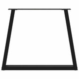 NNEVL Dining Table Legs V-Shape 2 pcs Black 80x(72-73.3) cm Steel