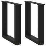 NNEVL Coffee Table Legs U-Shaped 2 pcs Black 38x(42-43) cm Steel