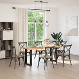 NNEVL Dining Table Legs U-Shaped 2 pcs Black 50x(72-73) cm Steel