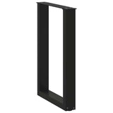 NNEVL Dining Table Legs U-Shaped 2 pcs Black 50x(72-73) cm Steel