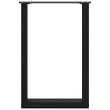 NNEVL Dining Table Legs U-Shaped 2 pcs Black 50x(72-73) cm Steel