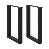 NNEVL Dining Table Legs U-Shaped 2 pcs Black 70x(72-73) cm Steel