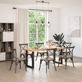 NNEVL Dining Table Legs U-Shaped 2 pcs Black 70x(72-73) cm Steel