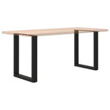NNEVL Dining Table Legs U-Shaped 2 pcs Black 70x(72-73) cm Steel