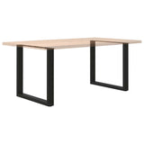 NNEVL Dining Table Legs U-Shaped 2 pcs Black 80x(72-73) cm Steel