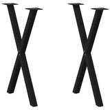 NNEVL Dining Table Legs X-Shaped 2 pcs Black 60x(72-73) cm Steel