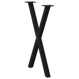 NNEVL Dining Table Legs X-Shaped 2 pcs Black 60x(72-73) cm Steel