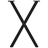 NNEVL Dining Table Legs X-Shaped 2 pcs Black 60x(72-73) cm Steel