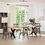 NNEVL Dining Table Legs X-Shaped 2 pcs Black 80x(72-73) cm Steel