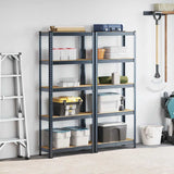 NNEVL 5-Layer Storage Shelves 2 pcs Anthracite Steel&Engineered Wood