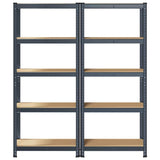 NNEVL 5-Layer Storage Shelves 2 pcs Anthracite Steel&Engineered Wood