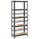 NNEVL 5-Layer Storage Shelves 2 pcs Anthracite Steel&Engineered Wood