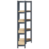 NNEVL 2 Piece 5-Layer Shelves Set Anthracite Steel&Engineered Wood