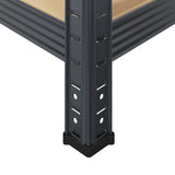 NNEVL 2 Piece 5-Layer Shelves Set Anthracite Steel&Engineered Wood