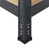 NNEVL 3 Piece 5-Layer Shelves Set Anthracite Steel&Engineered Wood
