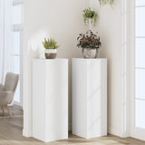 NNEVL Plant Stands 2 pcs White 33x33x100 cm Engineered Wood