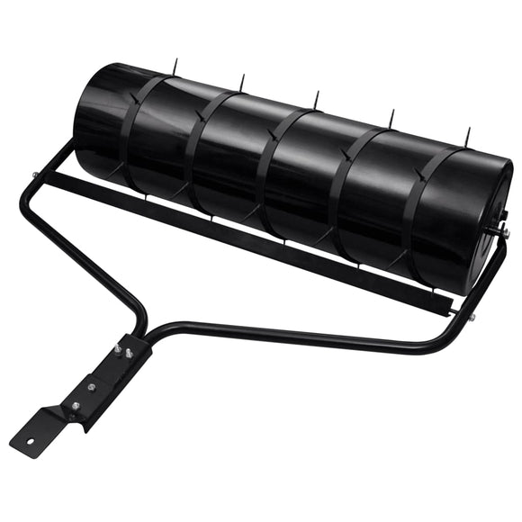 NNEVL Garden Lawn Roller with Aerator Clamps Black 63 L Iron