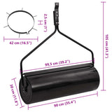 NNEVL Garden Lawn Roller with Aerator Clamps Black 63 L Iron