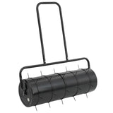 NNEVL Garden Lawn Roller with Aerator Clamps Black 63 L Iron and Steel