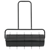 NNEVL Garden Lawn Roller with Aerator Clamps Black 63 L Iron and Steel