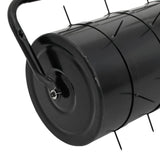 NNEVL Garden Lawn Roller with Aerator Clamps Black 63 L Iron and Steel