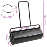 NNEVL Garden Lawn Roller with Aerator Clamps Black 63 L Iron and Steel