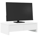 NNEVL Monitor Stand with Drawers White 50x27x15 cm Engineered Wood