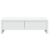 NNEVL Monitor Stand with Drawers White 50x27x15 cm Engineered Wood