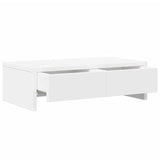 NNEVL Monitor Stand with Drawers White 50x27x15 cm Engineered Wood