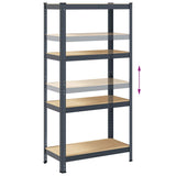 NNEVL 4-Layer Storage Shelf Anthracite Steel&Engineered Wood