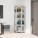 NNEVL 5-Layer Corner Shelf Silver Steel&Engineered Wood