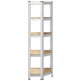 NNEVL 5-Layer Corner Shelf Silver Steel&Engineered Wood