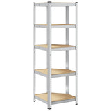 NNEVL 5-Layer Corner Shelf Silver Steel&Engineered Wood
