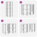 NNEVL 5-Layer Corner Shelf Silver Steel&Engineered Wood