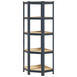 NNEVL 5-Layer Corner Shelf Anthracite Steel&Engineered Wood