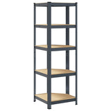NNEVL 5-Layer Corner Shelf Anthracite Steel&Engineered Wood