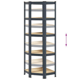 NNEVL 5-Layer Corner Shelf Anthracite Steel&Engineered Wood
