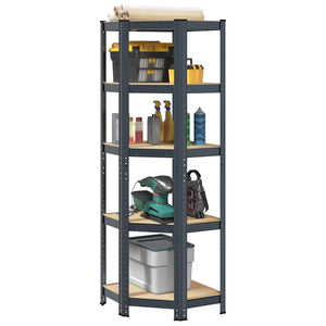 NNEVL 5-Layer Corner Shelf Anthracite Steel&Engineered Wood