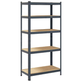 NNEVL 5-Layer Heavy-duty Shelf Anthracite Steel&Engineered Wood