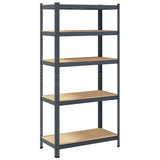 NNEVL 5-Layer Heavy-duty Shelf Anthracite Steel&Engineered Wood