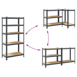 NNEVL 5-Layer Heavy-duty Shelf Anthracite Steel&Engineered Wood