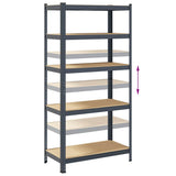 NNEVL 5-Layer Heavy-duty Shelf Anthracite Steel&Engineered Wood